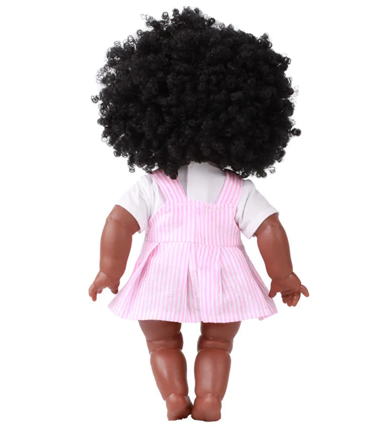 African Girl Handmade Adorable Lifelike Baby Doll 35CM