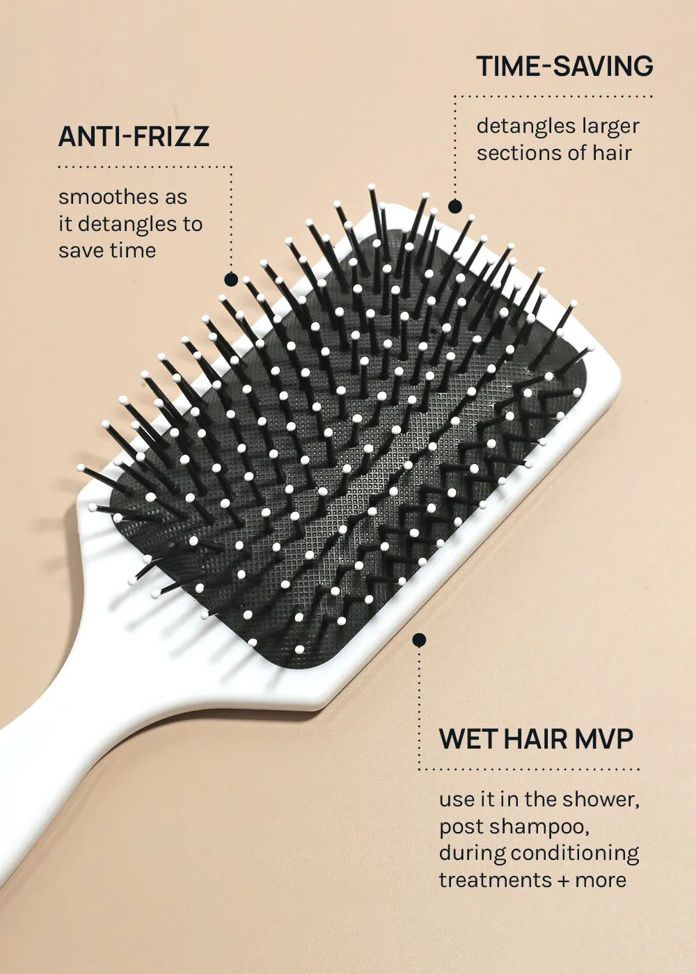 AOA Detangling Paddle Brush - White