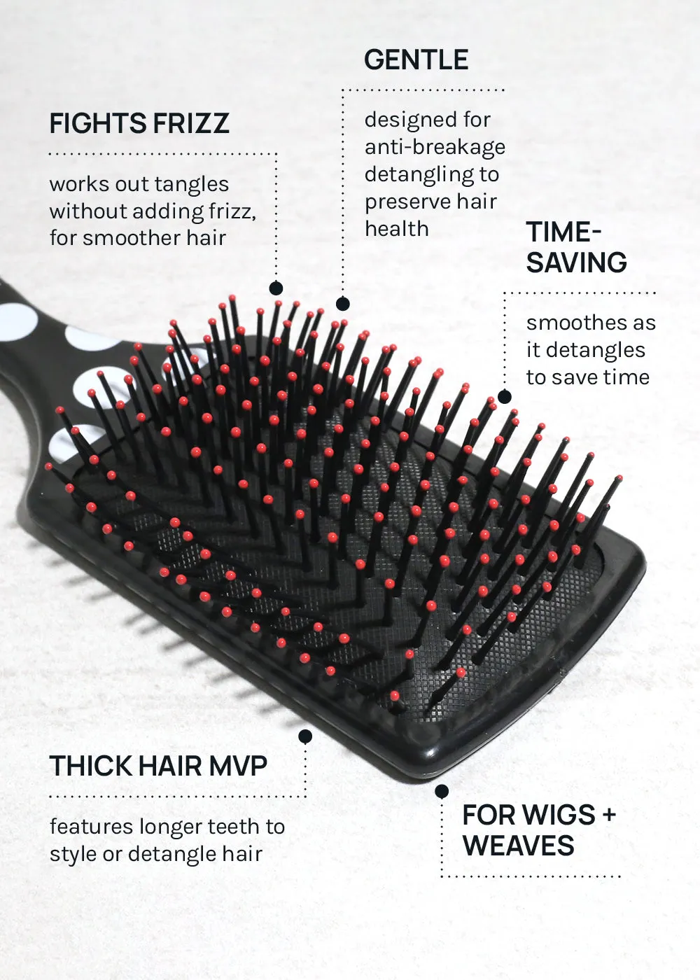 AOA Paddle Hair Brush - Polka Dots