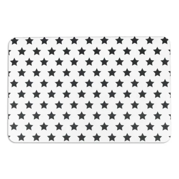 Artsy Mats Black Stars White Stone Non Slip Bath Mat - Touch Dry