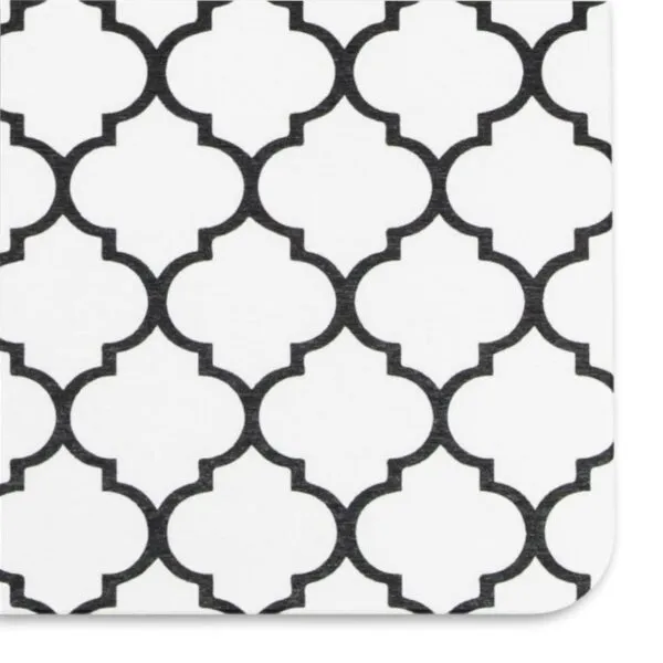 Artsy Mats Black Trellis White Stone Non Slip Bath Mat - Touch Dry