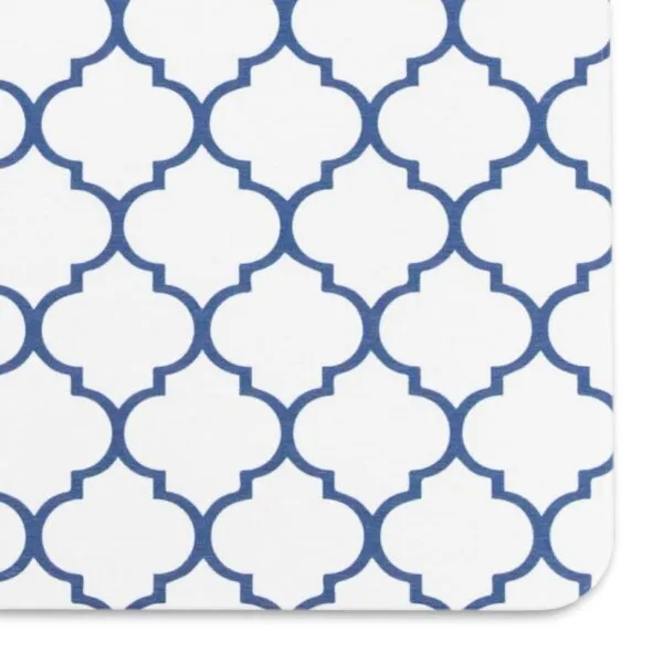 Artsy Mats Blue Trellis White Stone Non Slip Bath Mat - Touch Dry