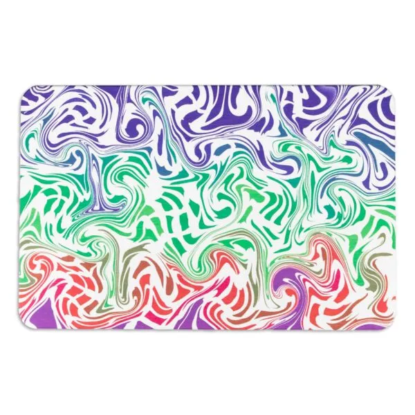 Artsy Mats Rainbow Swirls White Stone Non Slip Bath Mat - Touch Dry