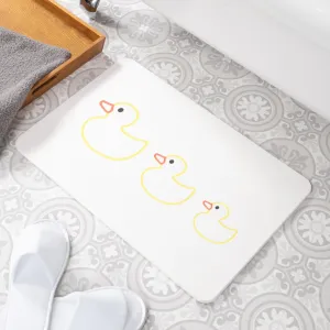 Artsy Mats Rubber Duck Family White Stone Non Slip Bath Mat - Touch Dry