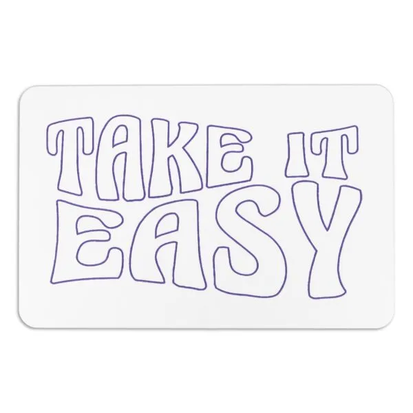 Artsy Mats Take It Easy White Stone Non Slip Bath Mat - Touch Dry