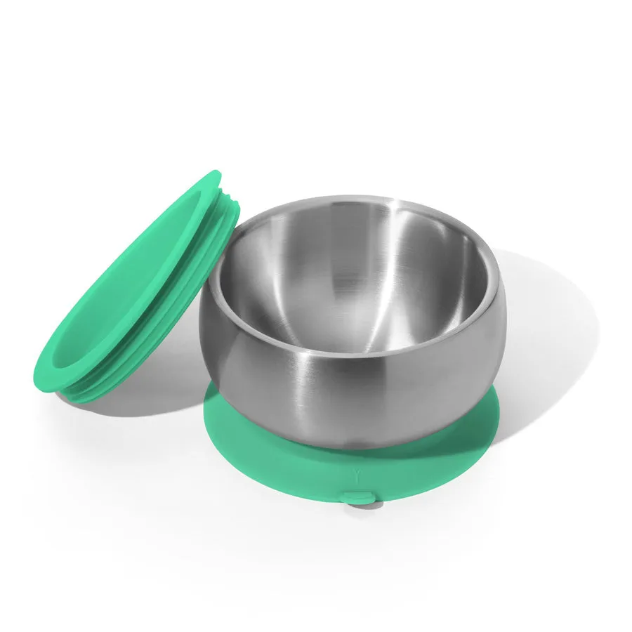 Avanchy Stainless Steel Suction Baby Bowl Lid Green