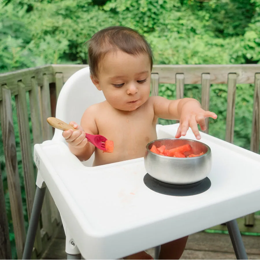 Avanchy Stainless Steel Suction Baby Bowl Lid Green