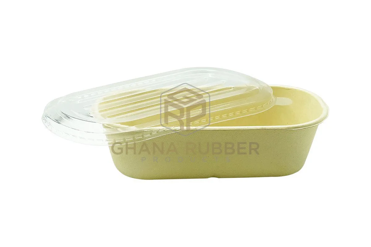 Bagasse Oval Bowls   Lids 500ml