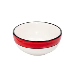 Bowl Set - Set of 4 - White & Red | Spree Pattern