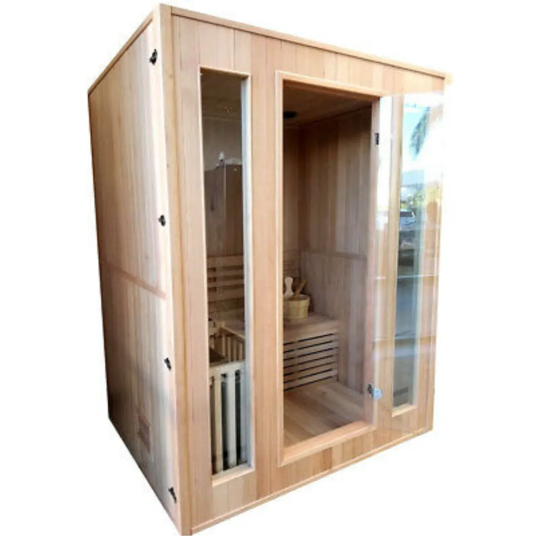 Canadian Hemlock  Indoor Swedish Wet/Dry Sauna Spa for 2 to 3 persons