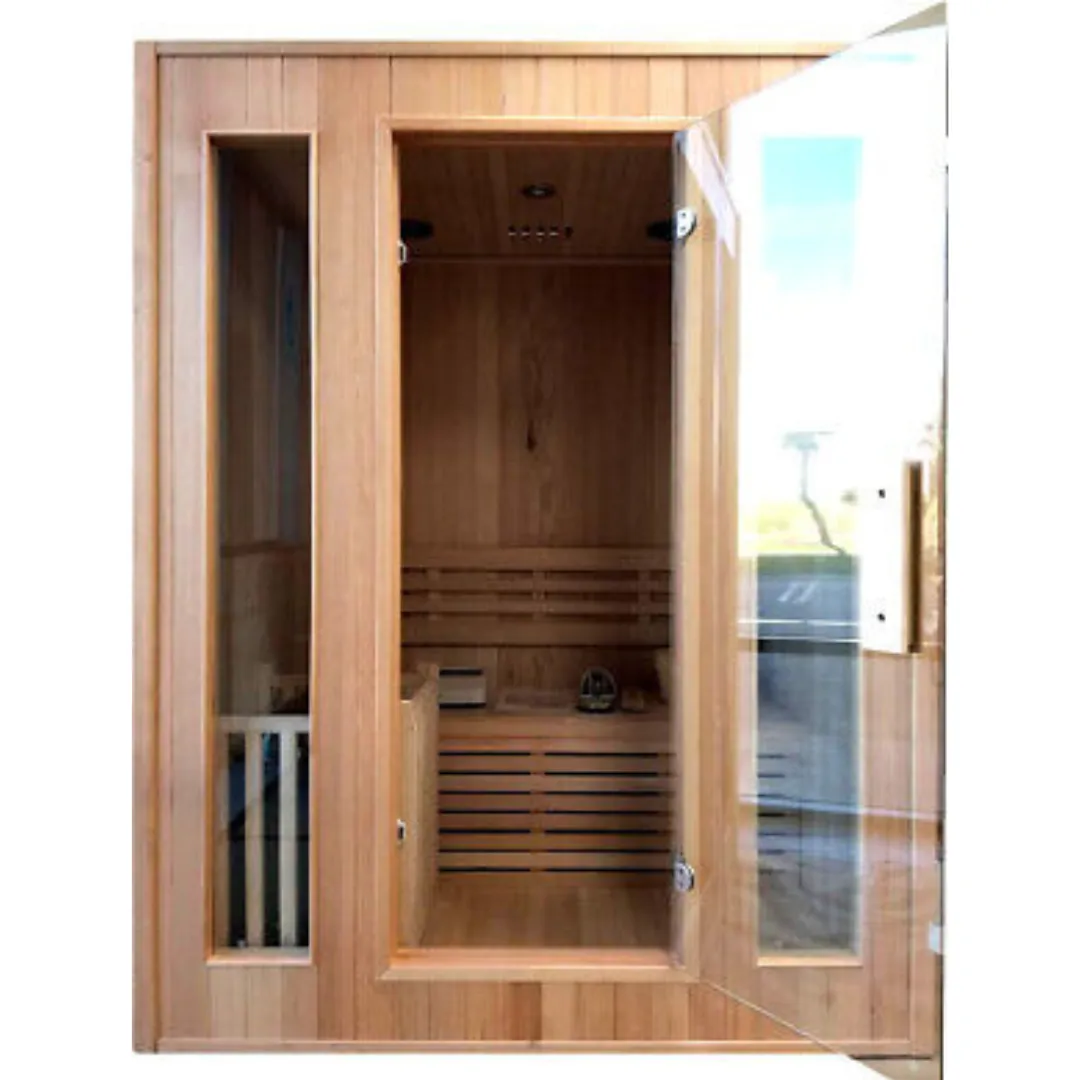 Canadian Hemlock  Indoor Swedish Wet/Dry Sauna Spa for 2 to 3 persons