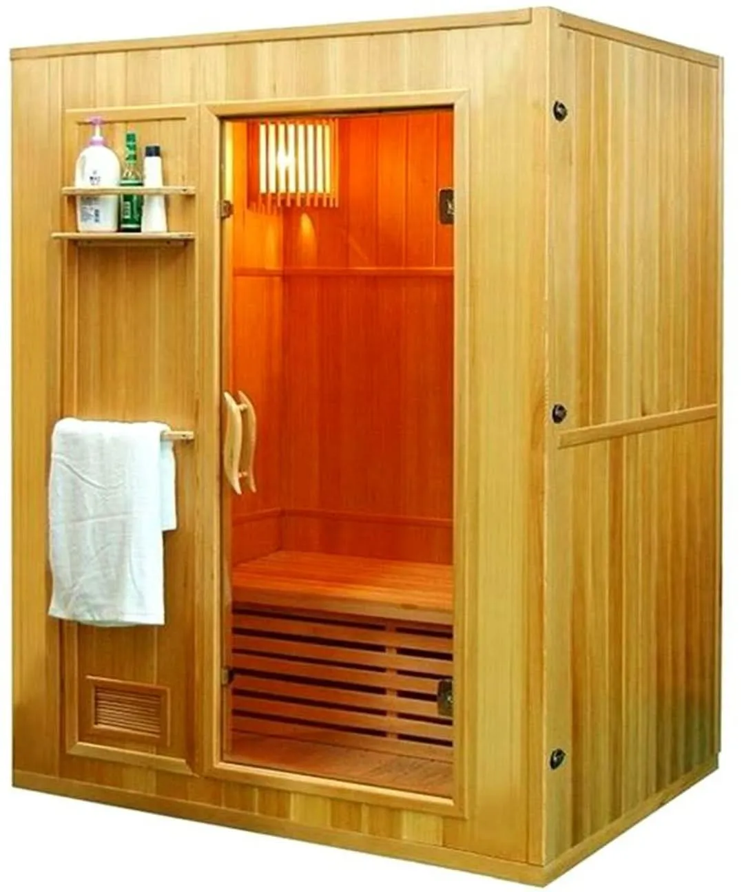 Canadian Hemlock Traditional Wet or Dry Steam Sauna Spa 2-3 Persons - 6KW