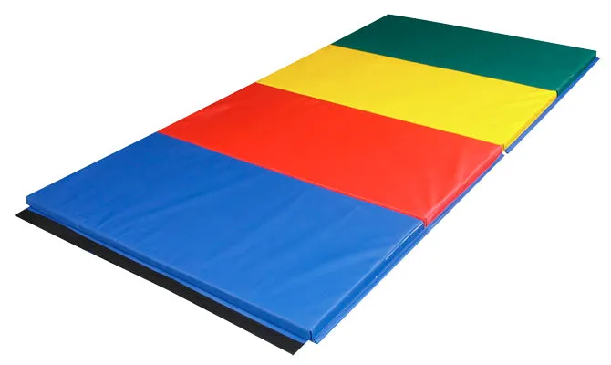 CanDo Accordion Mat - 2" PU Foam with Cover - 6' x 12' - Rainbow Colors