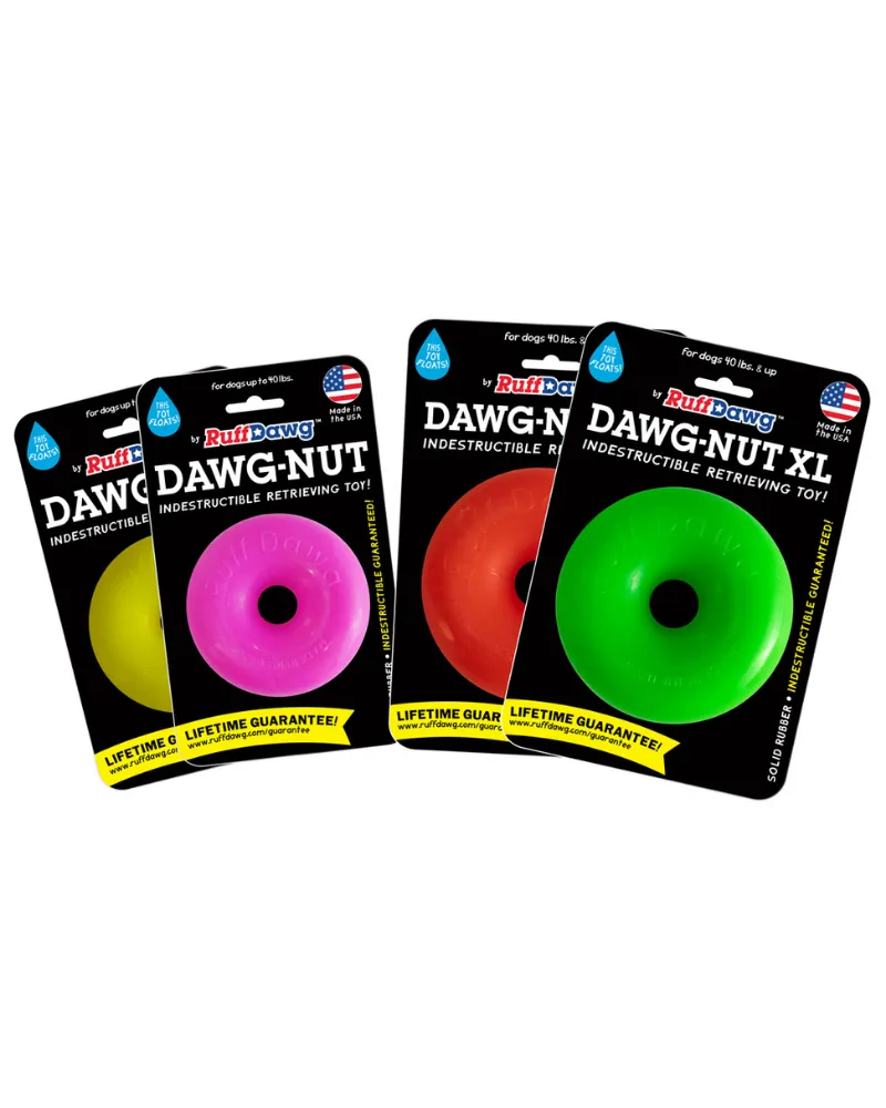 Dawg-Nut Rubber Dog Toy (Guaranteed Tough | Made in the USA)