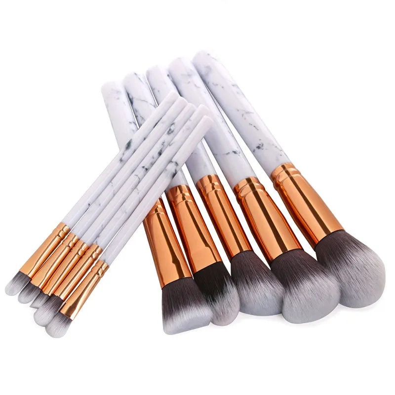 Glamza 10pc Marble Makeup Brush Set