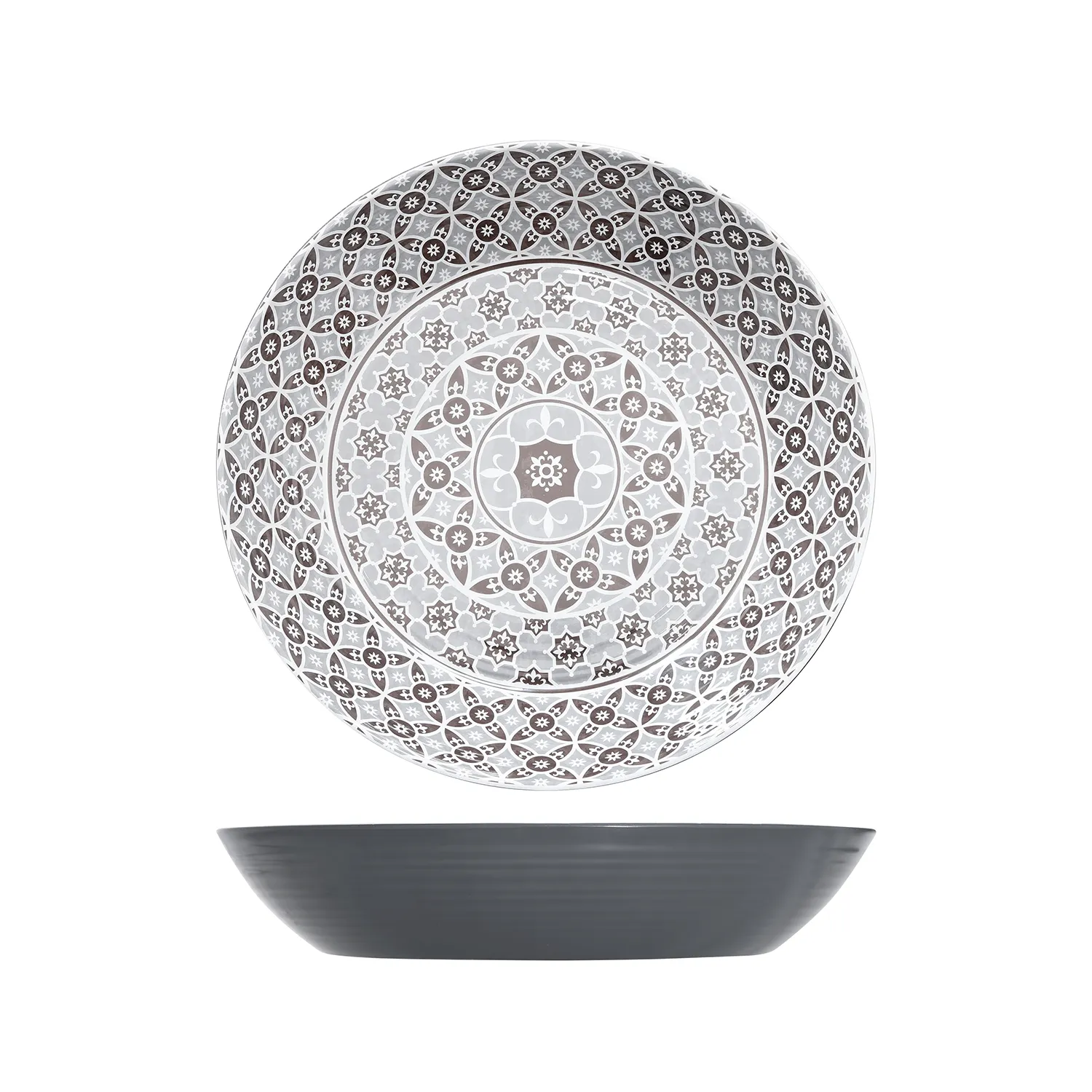 Grey Marrakesh Melamine Bowl 42.5 x 8cm - Pack 1