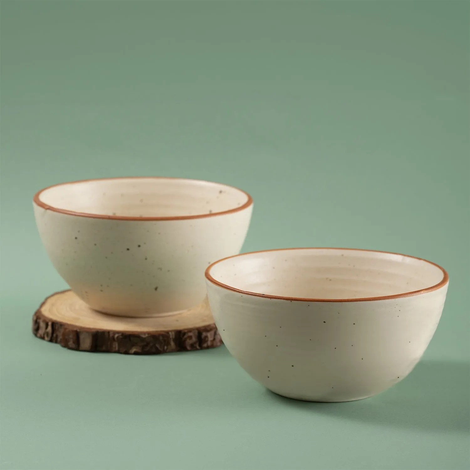 Handmade Ceramic Snack Bowls, Ramen Soup bowls, Serving Bowls, Set of 2, Natural Beige