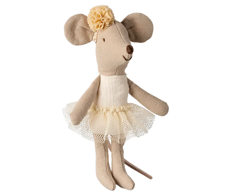 Heirloom Quality Toys | Ballerina Mouse, Little Sister- Off White | Maileg