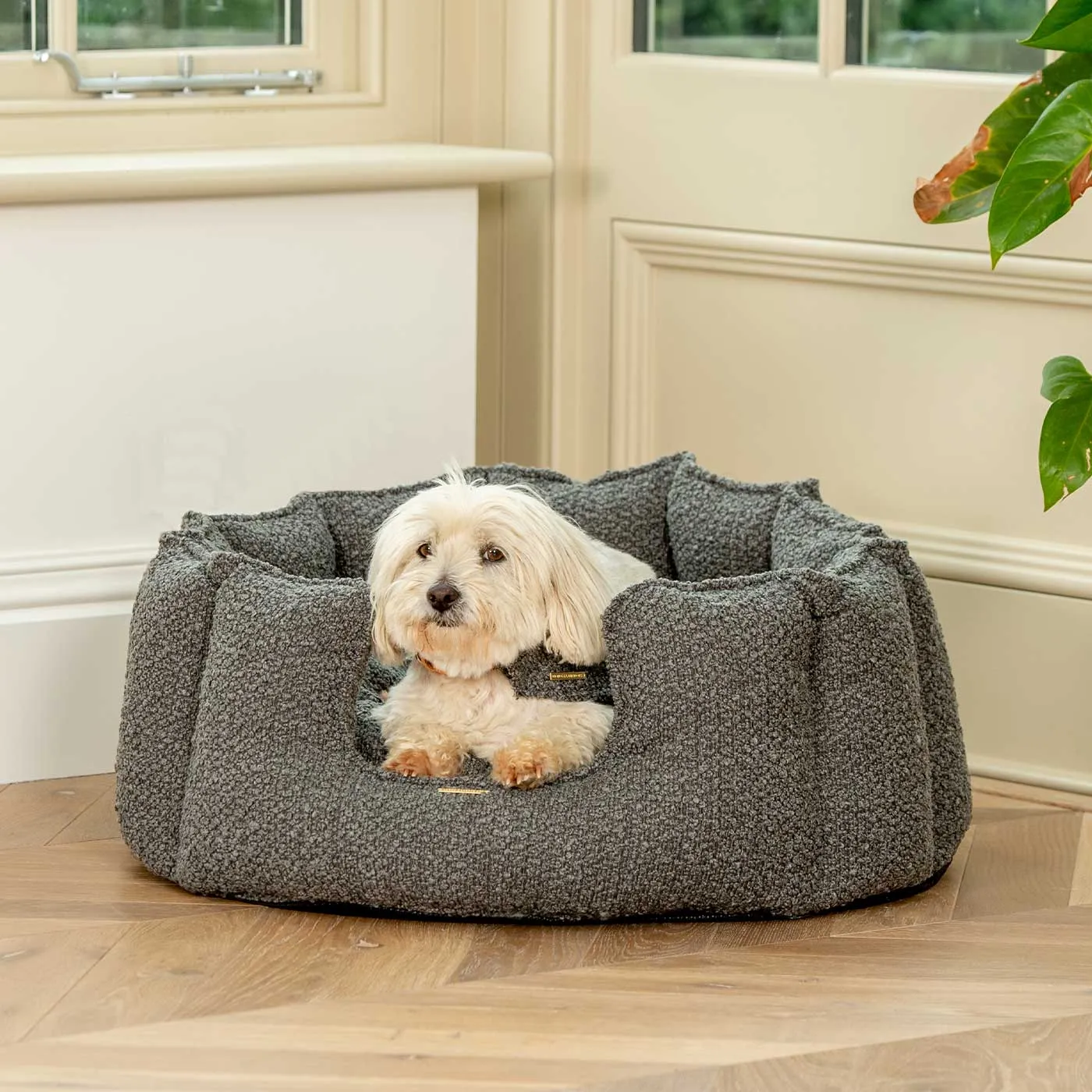 High Wall Bed in Granite Bouclé by Lords & Labradors