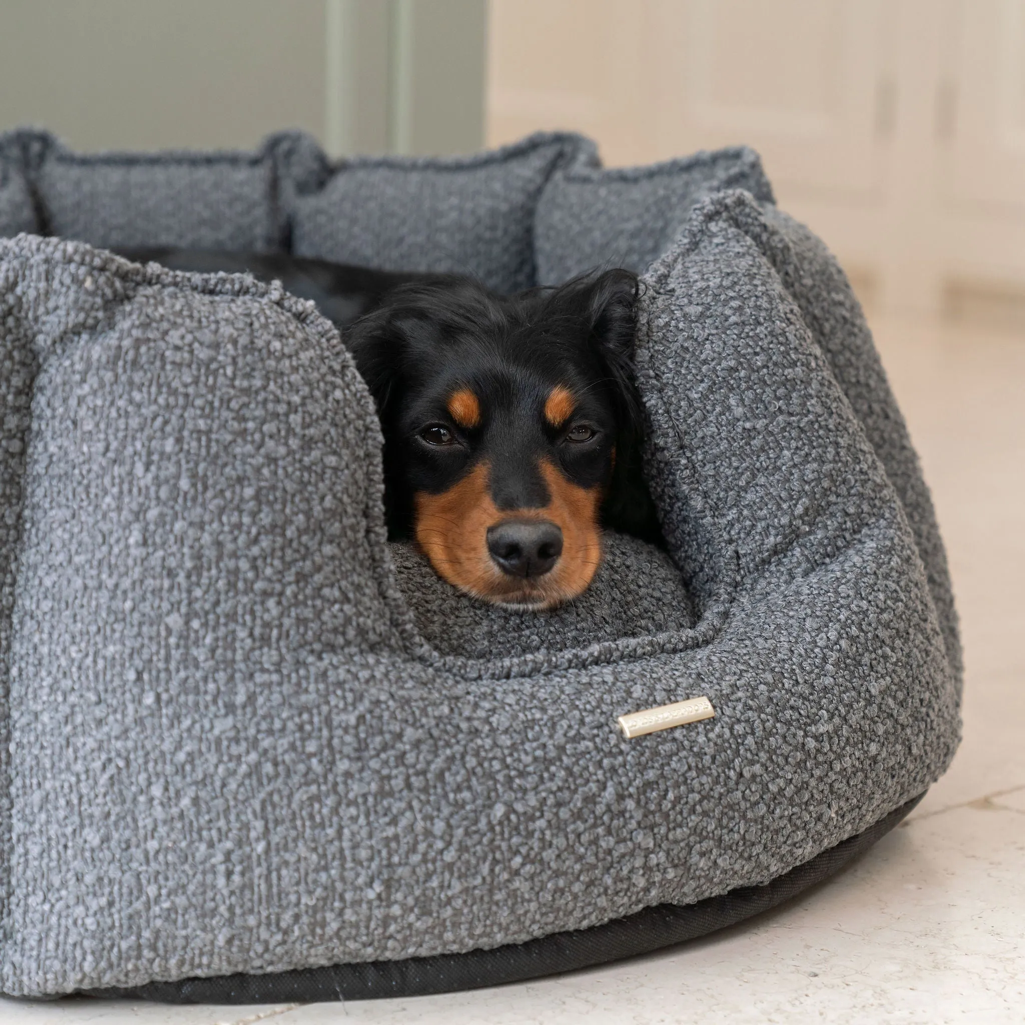 High Wall Bed in Granite Bouclé by Lords & Labradors