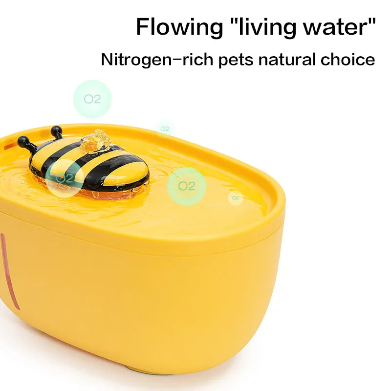 Honeybee Themed, Circulation, Filtered, Cat Water Dispenser