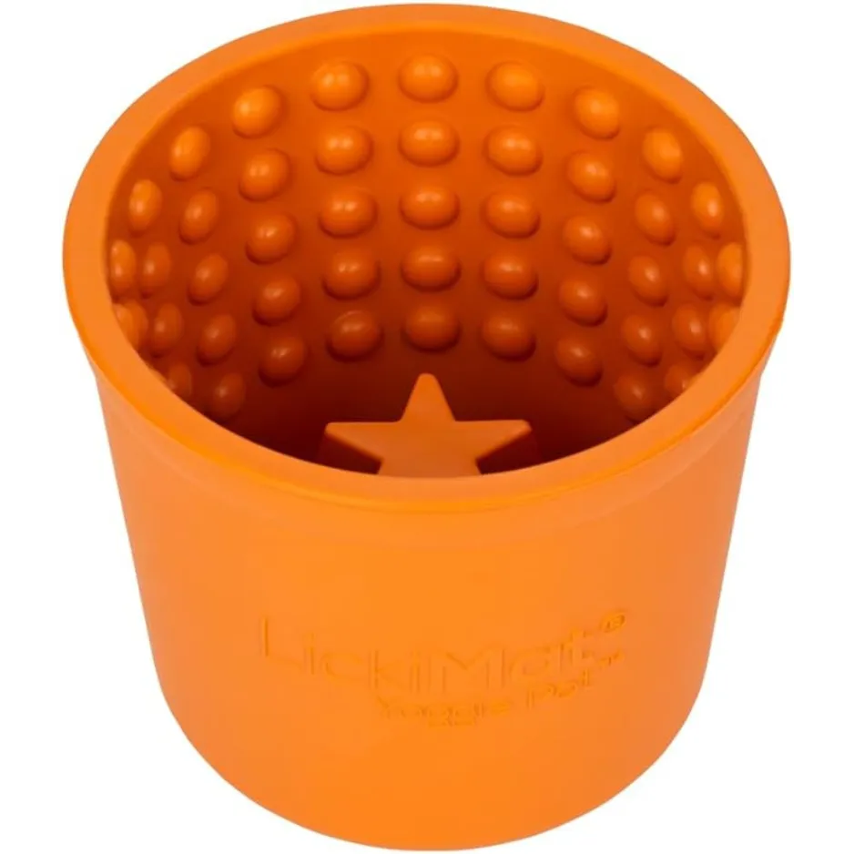 Innovative Pet Products Lickimat Yogie Mat Treat Dispenser Orange for Dogs