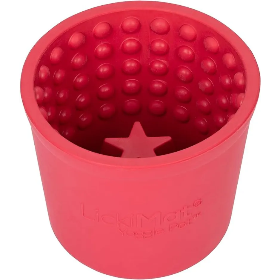 Innovative Pet Products Lickimat Yogie Mat Treat Dispenser Red for Dogs