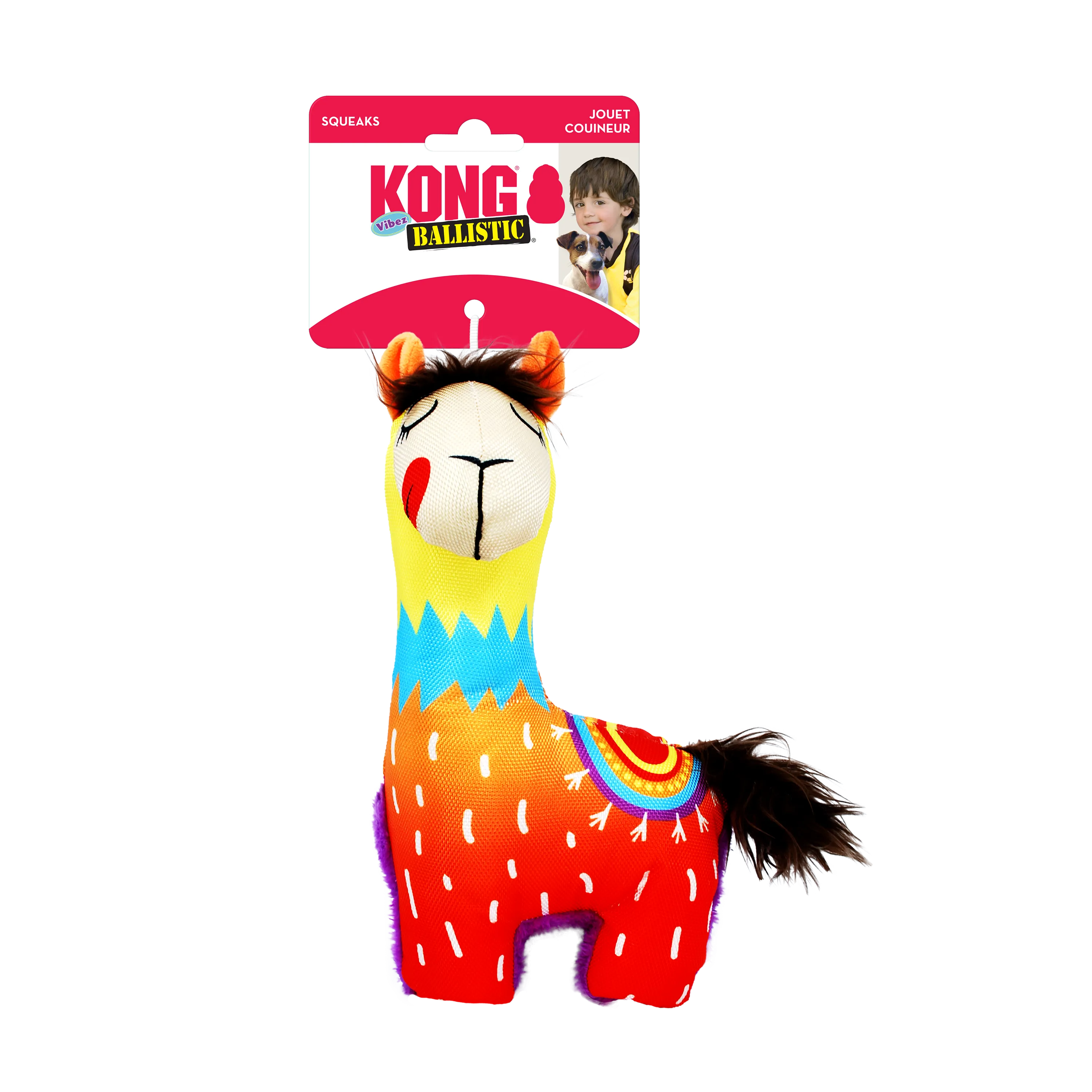 KONG | Dog Tough Plush Toy | Ballistic Vibes Llamas