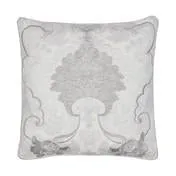 Marcette Embroidered Silver Cushion