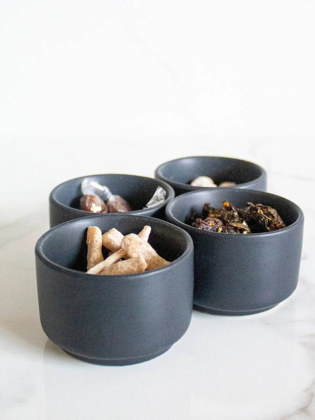 Mini Black Pinch Bowls Set Of Eight