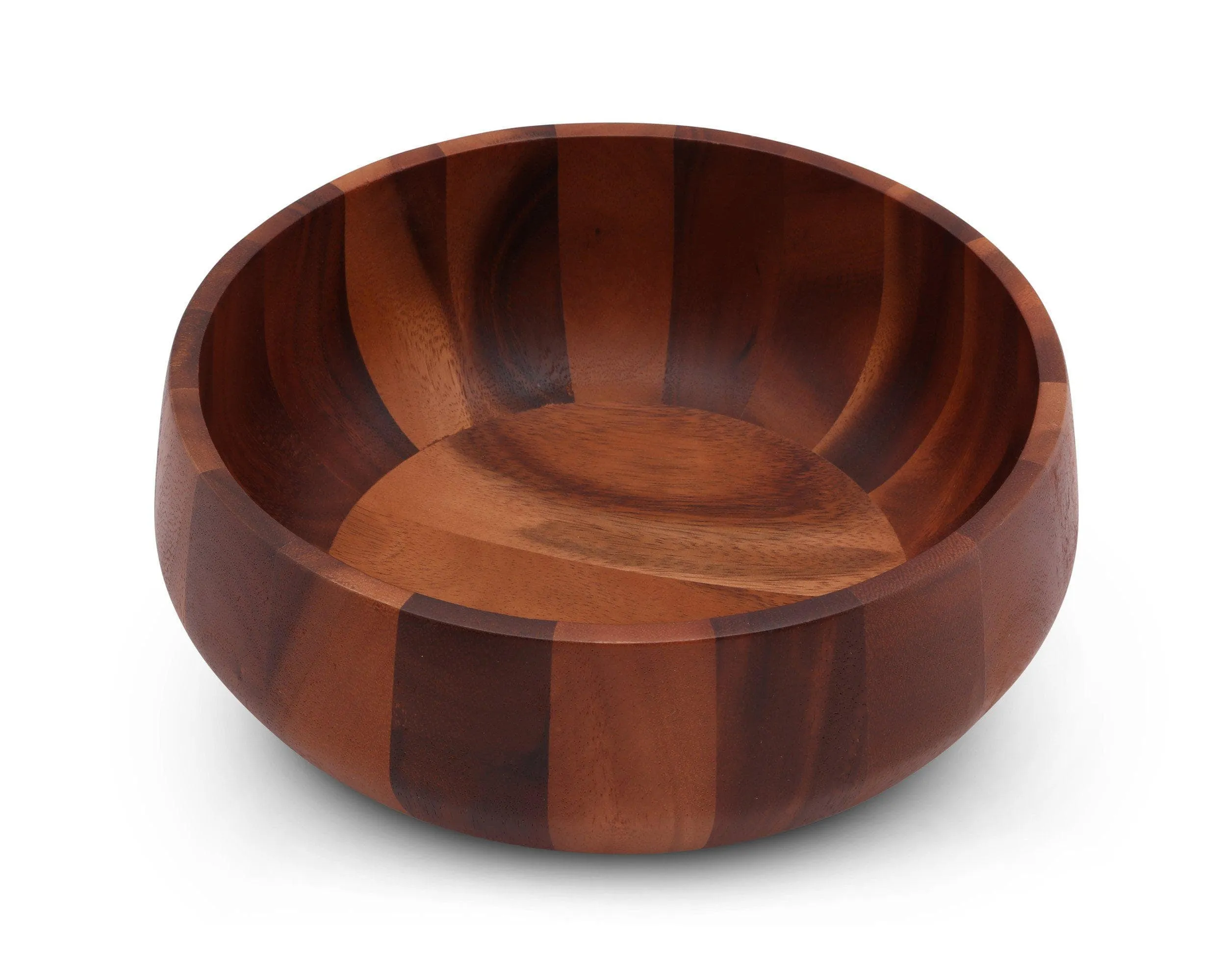 Modern Round Acacia Wood Salad  Bowl Large