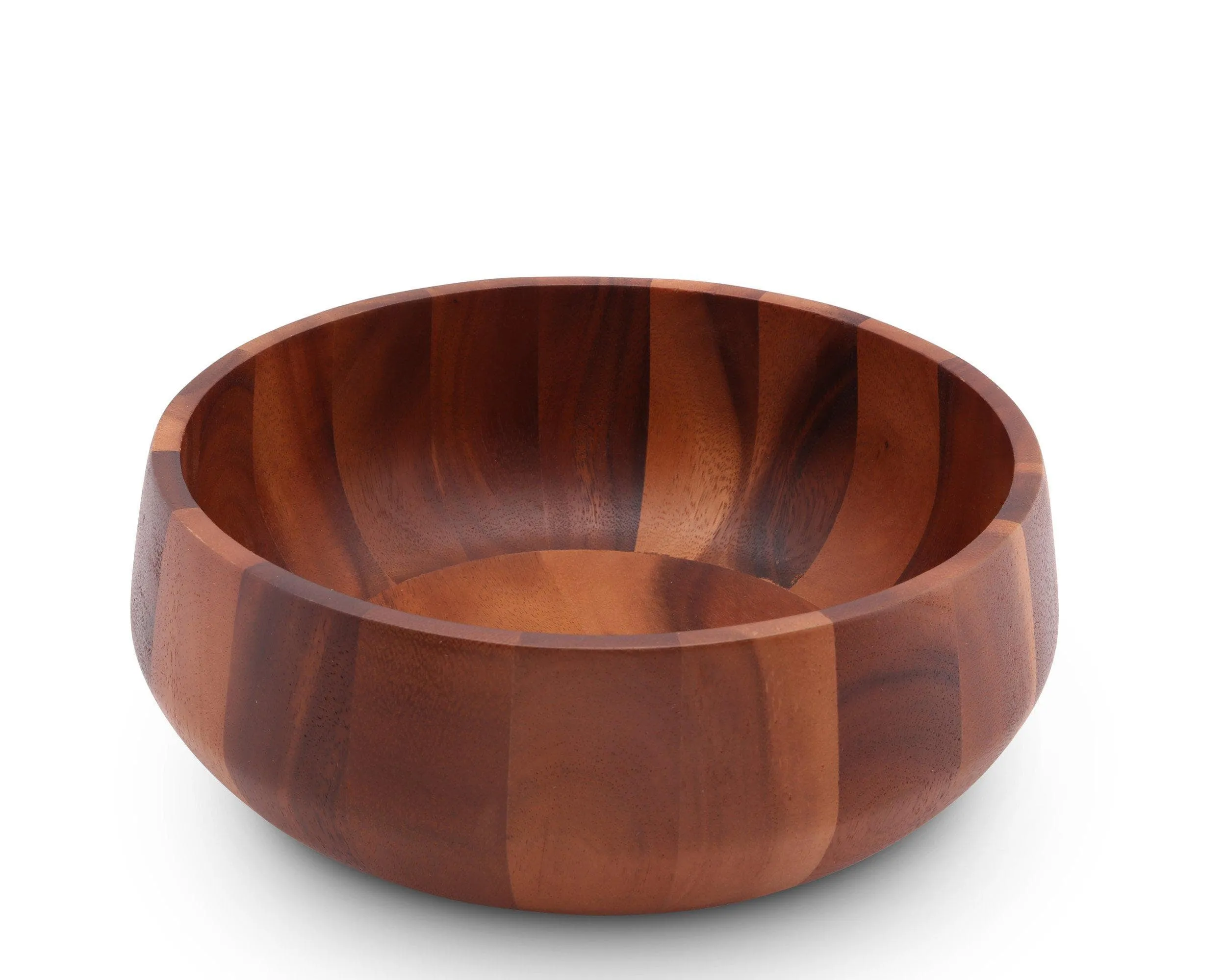 Modern Round Acacia Wood Salad  Bowl Large