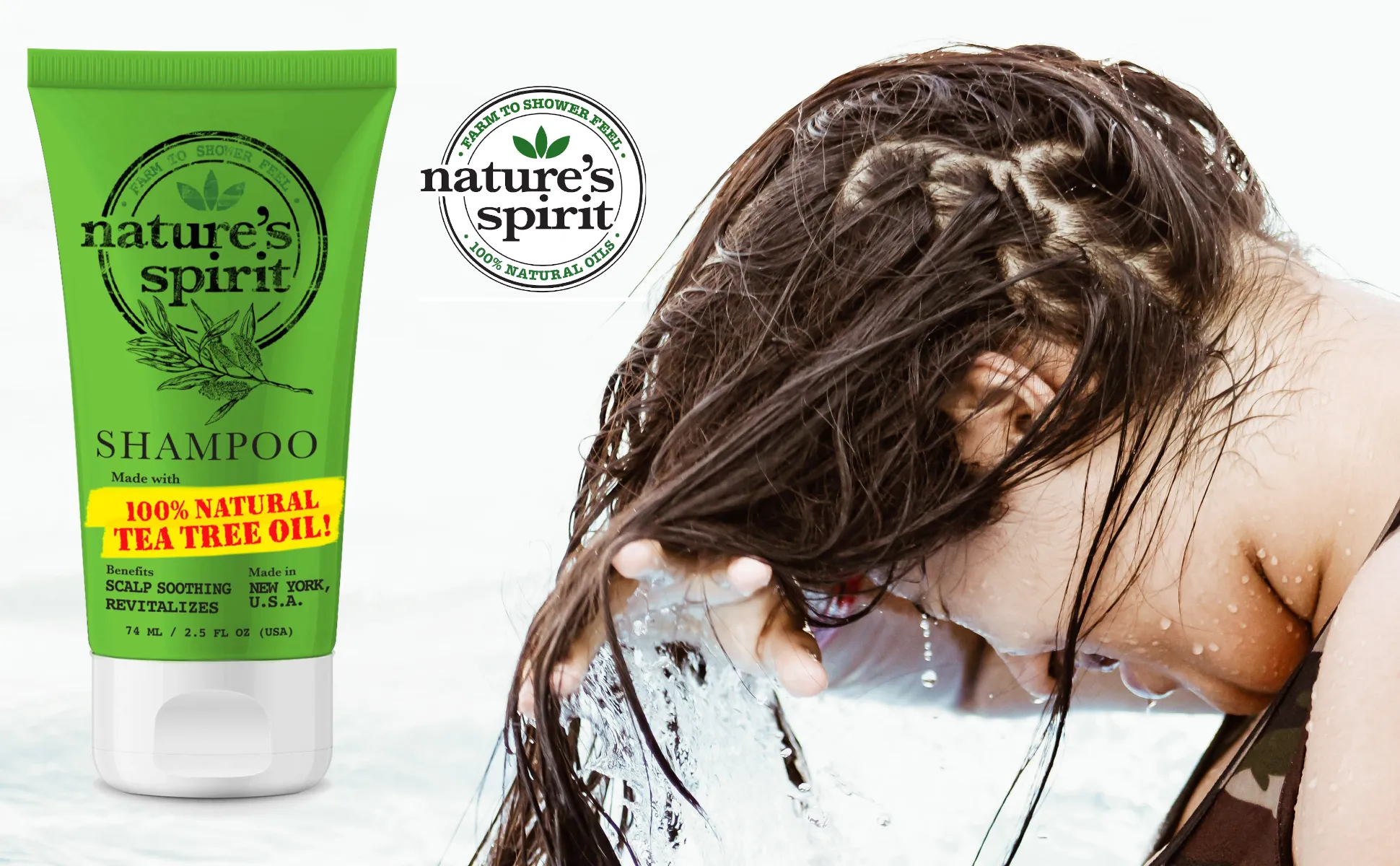 Nature's Spirit 100% Natural Tea Tree Oil Shampoo 2.5 oz. (PACK OF 12) Bulk Lot