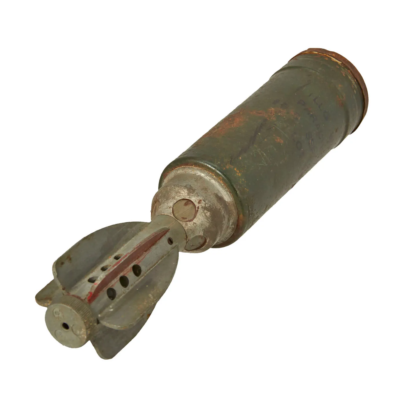 Original British WWII Ordnance SBML Two-Inch Mortar Illumination Parachute Round - INERT - Dated September 1942