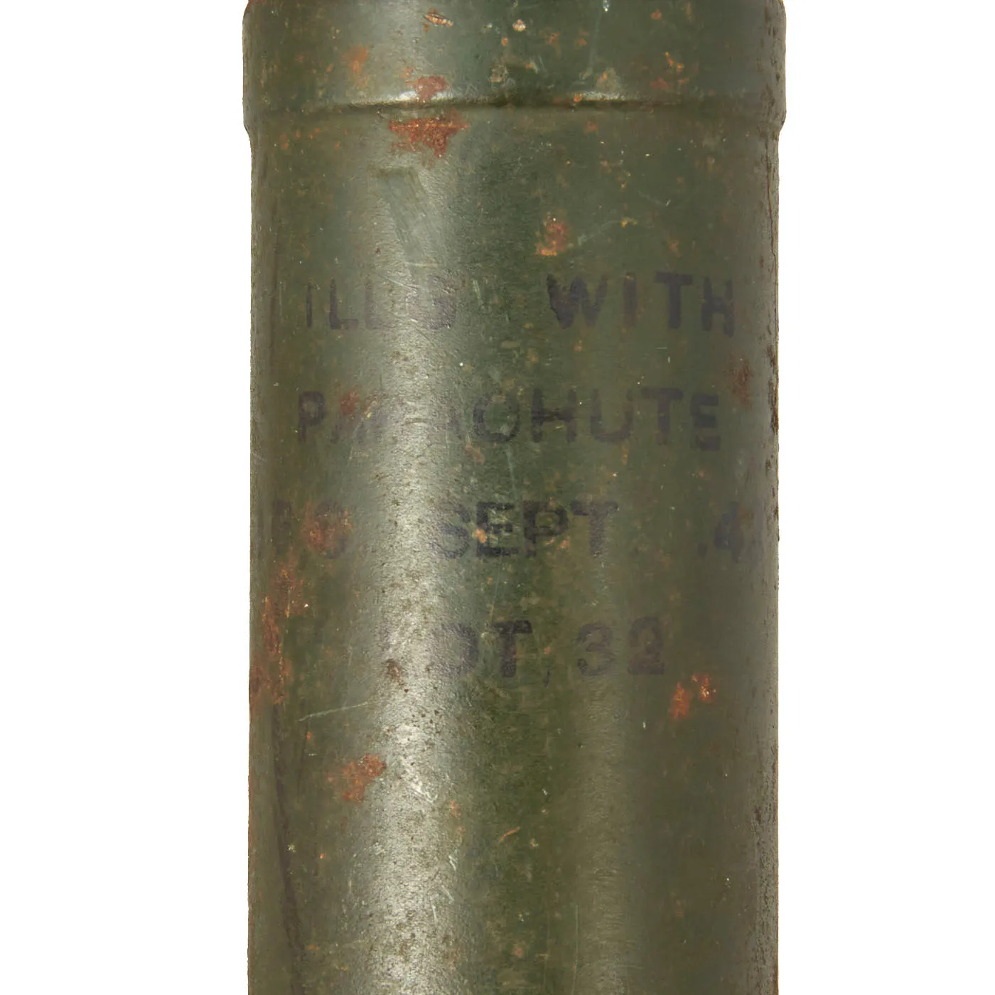 Original British WWII Ordnance SBML Two-Inch Mortar Illumination Parachute Round - INERT - Dated September 1942