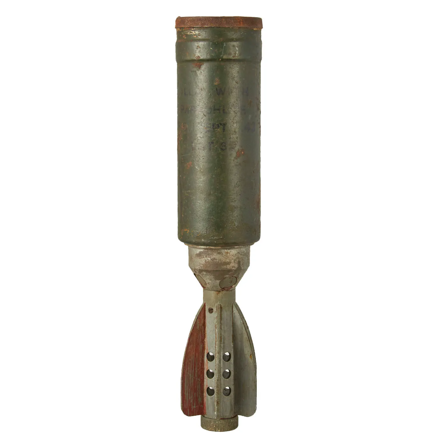 Original British WWII Ordnance SBML Two-Inch Mortar Illumination Parachute Round - INERT - Dated September 1942