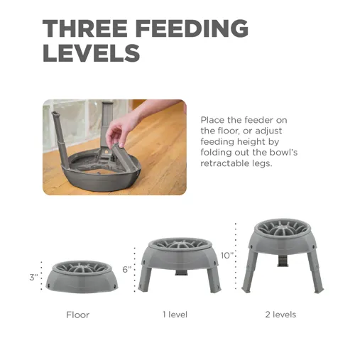 Outward Hound - 3-in-1 UP Adjustable Elevated Slow Feeder Bowl