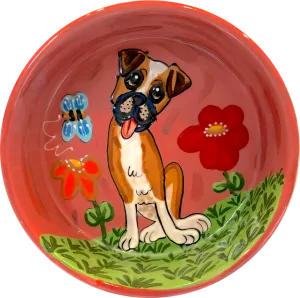 Personalized Boxer Garden Bowl