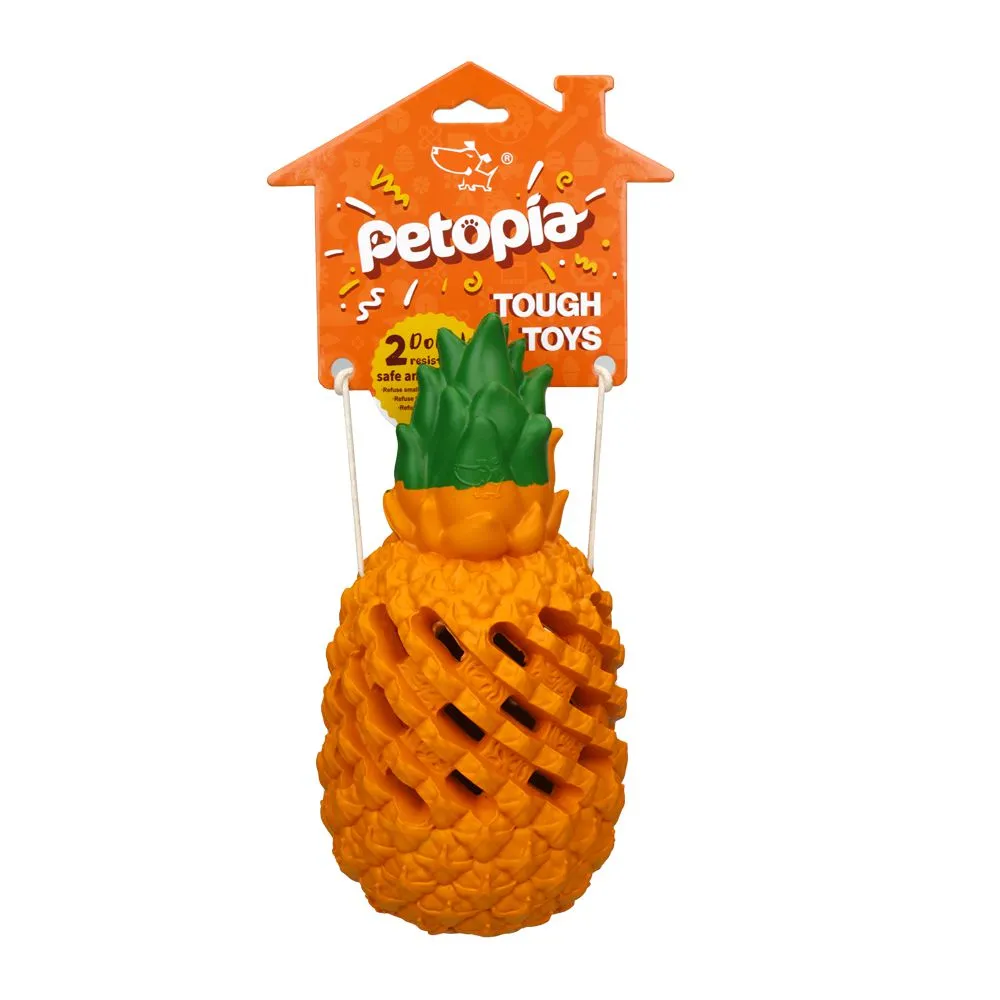 Petopia Tough Pawesome Pineapple Large Rubber Dog Toy