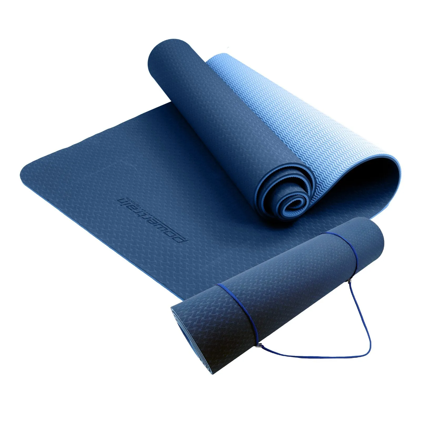 Powertrain TPE Pilates Exercise Yoga Mat 8mm - Dark Blue