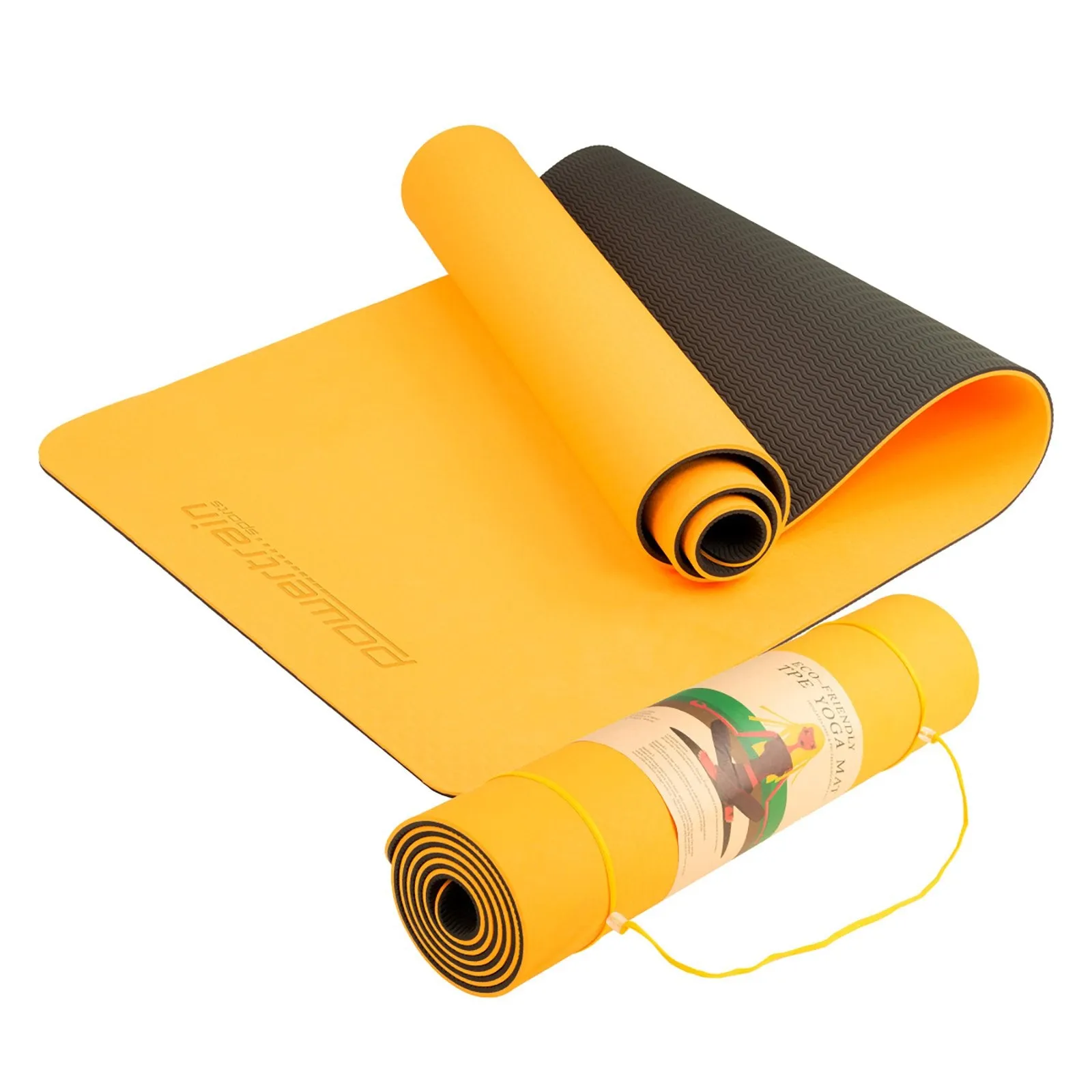 Powertrain TPE Pilates Exercise Yoga Mat 8mm - Orange