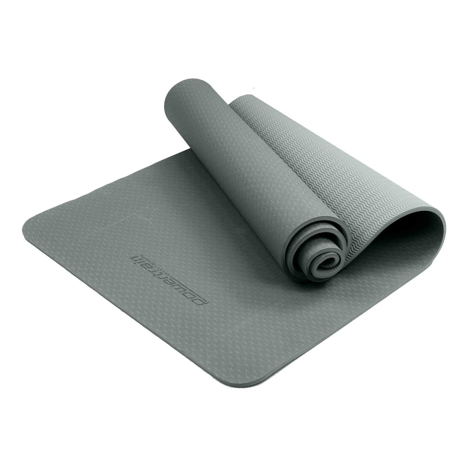 Powertrain TPE Yoga Pilates Exercise Mat 6mm - Light Grey