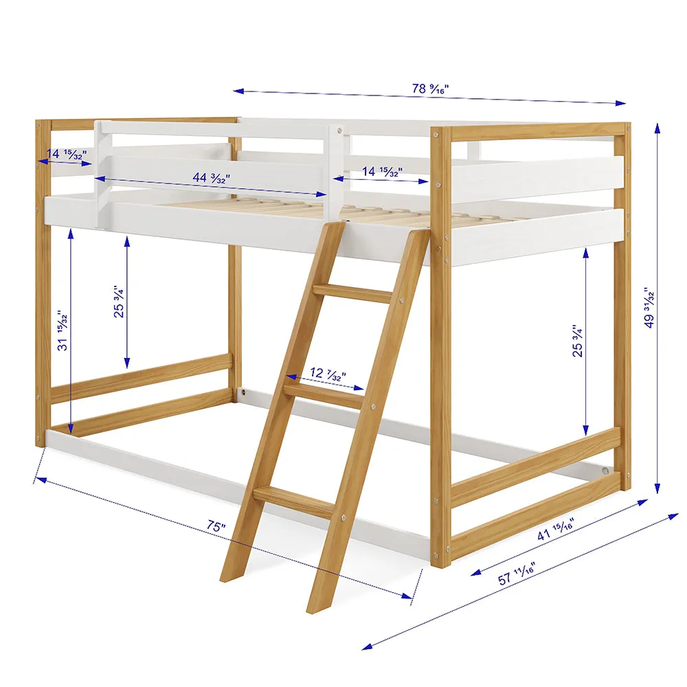 Quadra Bunk Bed - White and Natural