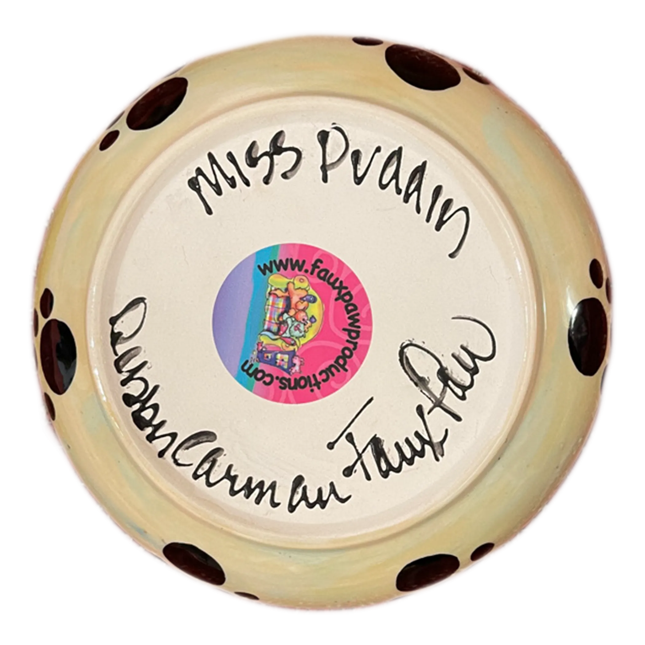 "Miss Puddin" Pottery Cat Dish by Debby Carman