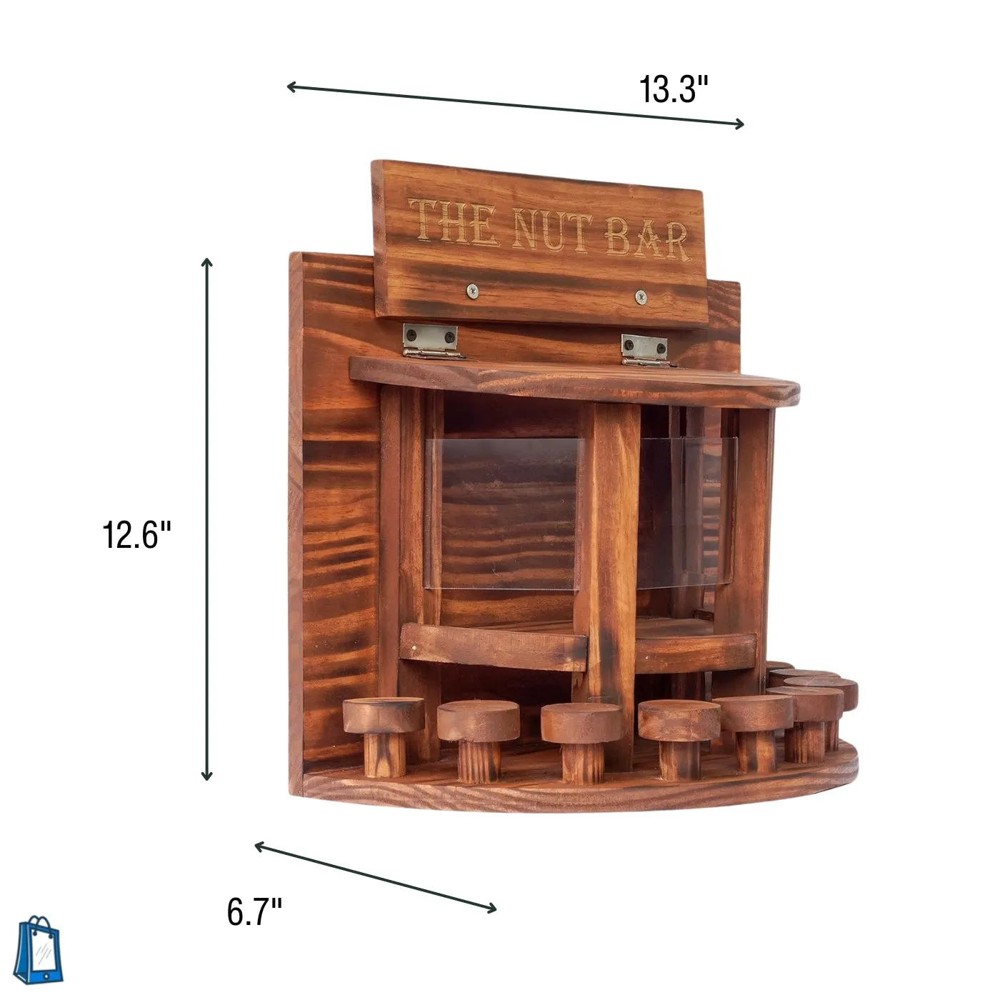 Squirrel Feeder Wooden Outdoor Nut Bar