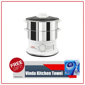 Tefal VC1451 6.0L Convenient Stainless Steel 2-Bowl Food Steamer