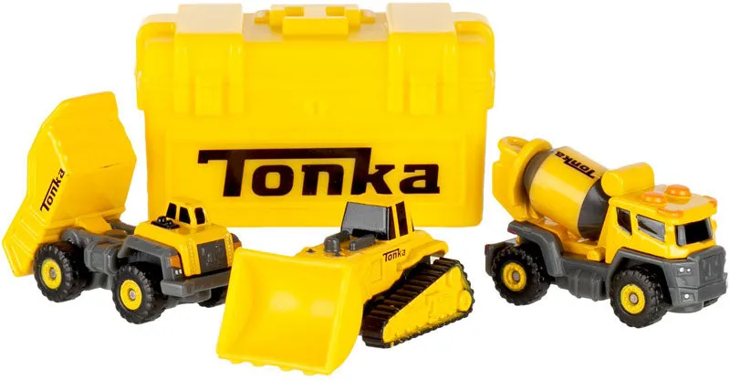 Tonka Micro Metals 4 Pack – Dump Truck Cement Mixer Bulldozer Garbage Truck