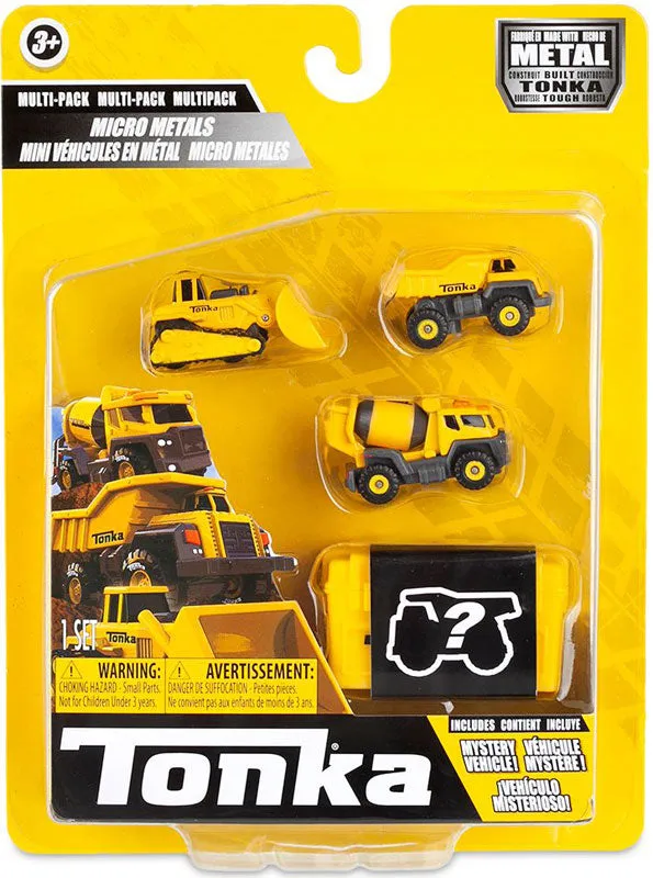 Tonka Micro Metals 4 Pack – Dump Truck Cement Mixer Bulldozer Garbage Truck