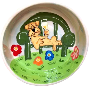 Wheaten Terrier Ceramic Dog Bowl